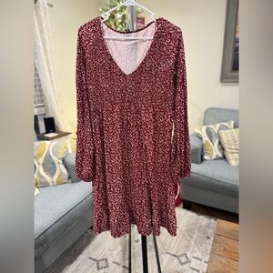 Chic Burgundy Maternity Dress